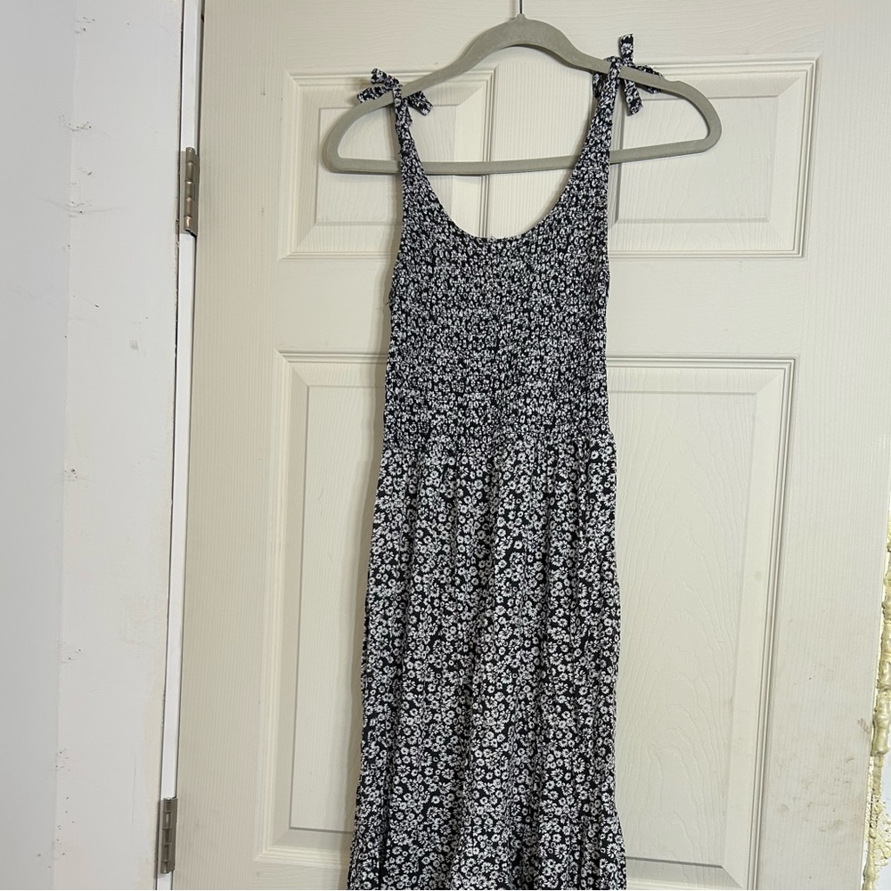 Bailey Blue Black and White Floral Maxi Dress